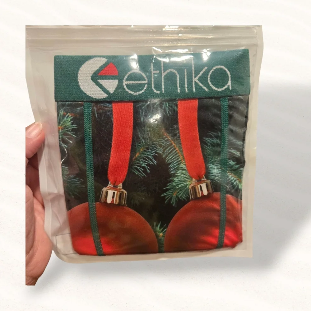Ethika the Staple Christmas Nutcracker Tree Ornaments Ribbons Boxer Men's XL NIP
